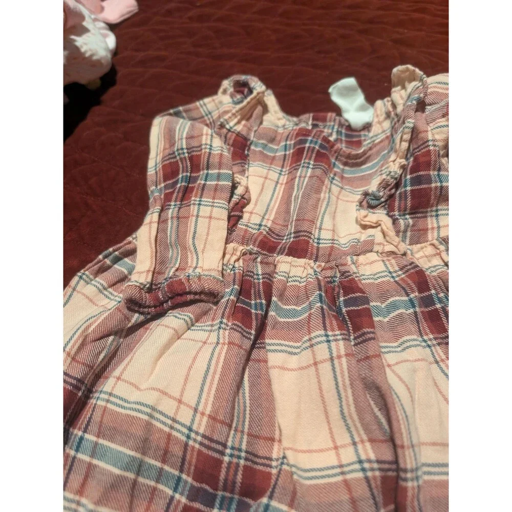 H&M Baby Plaid Dress with Bear Tights, Size 6-9M - Free Shipping